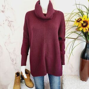 Rachel Zoe soft knit purple wine color cowl neck sweater